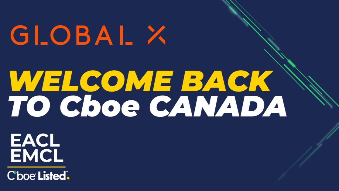 Cboe Canada Welcomes Global X for 3rd Launch in 3 Weeks